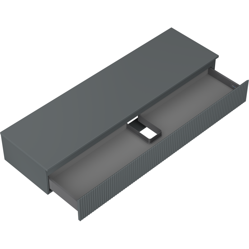 Mexen Rivel Шкаф за баня под мивка 160 см с плот, 1 чекмедже, набразден, графит мат - 91A20-16023-1-BFC66