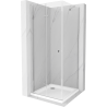 Mexen Lima сгъваема душ кабина 80 x 80 см, прозрачна, хром + корито Flat - 856-080-080-01-00-4010