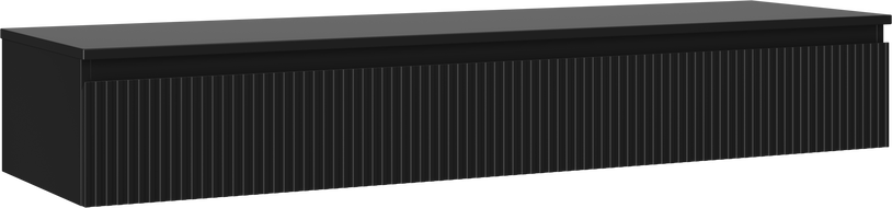 Mexen Rivel шкаф за баня под мивка 160 см с плот, 1 чекмедже, гофриран, черен мат - 91A20-16023-1-BFC71
