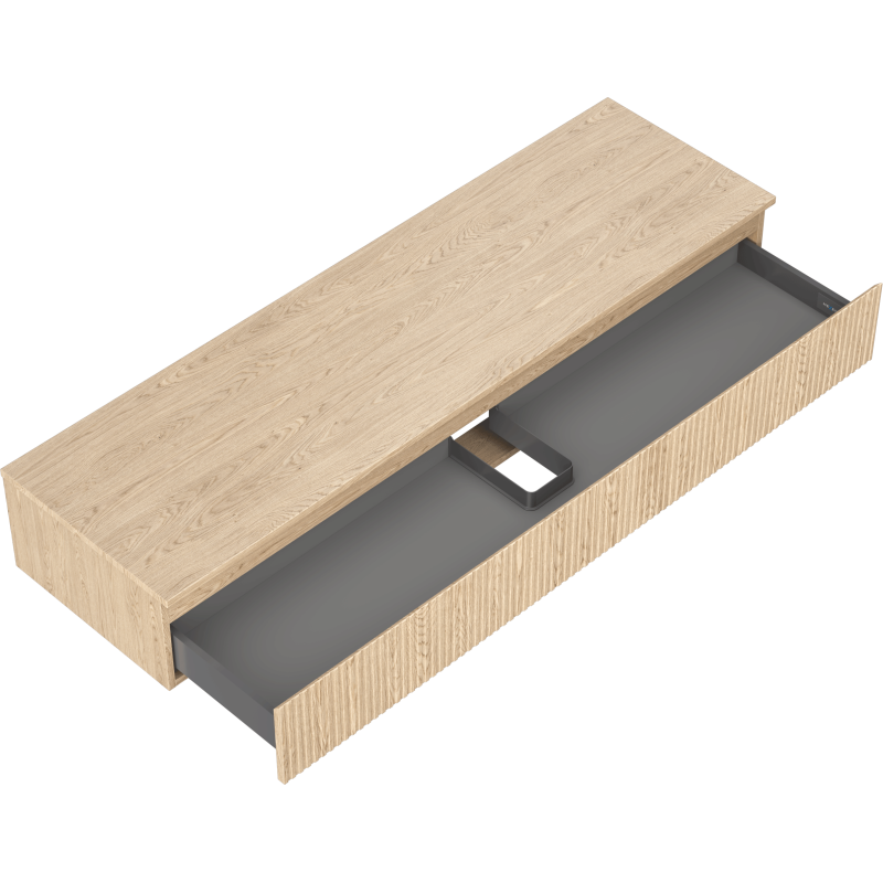 Mexen Rivel баня под-мивка шкаф 160 см с плот, 1 чекмедже, оребрена, дъб - 91A20-16023-1-BFC81
