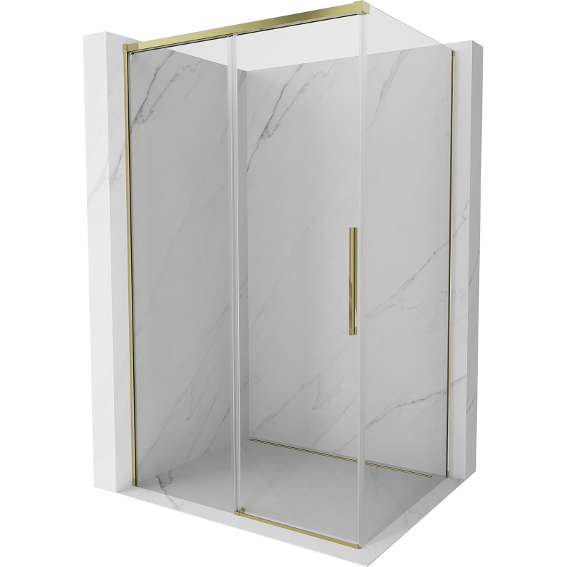 Mexen Rox плъзгаща се душ кабина 160 x 120 см, прозрачна, златна - 8C2-160-120-50-00