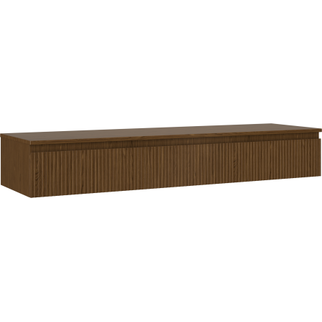 Mexen Rivel шкаф за баня под мивка 160 см с плот, 1 чекмедже, оребрен, орех