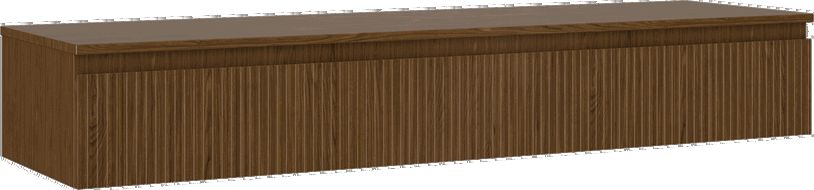 Mexen Rivel шкаф за баня под мивка 160 см с плот, 1 чекмедже, оребрен, орех