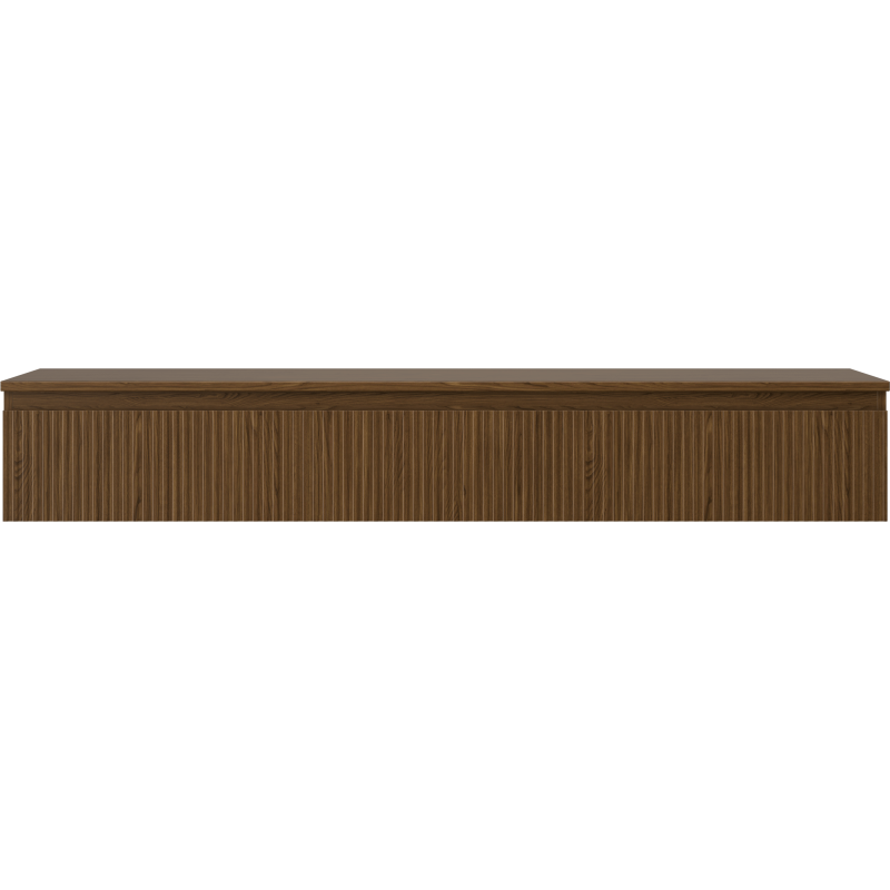 Mexen Rivel шкаф за баня под мивка 160 см с плот, 1 чекмедже, оребрен, орех