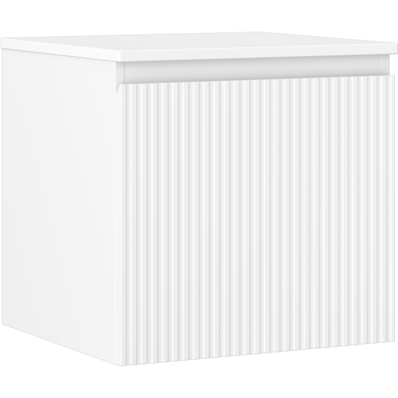 Mexen Rivel шкаф за баня с плот 50 см, 1 чекмедже, релефен, бял мат - 91A20-05047-1-BFC01