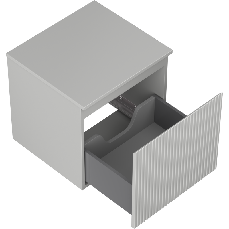Mexen Rivel шкаф за баня под умивалник 50 см с плот, 1 чекмедже, гофриран, сив