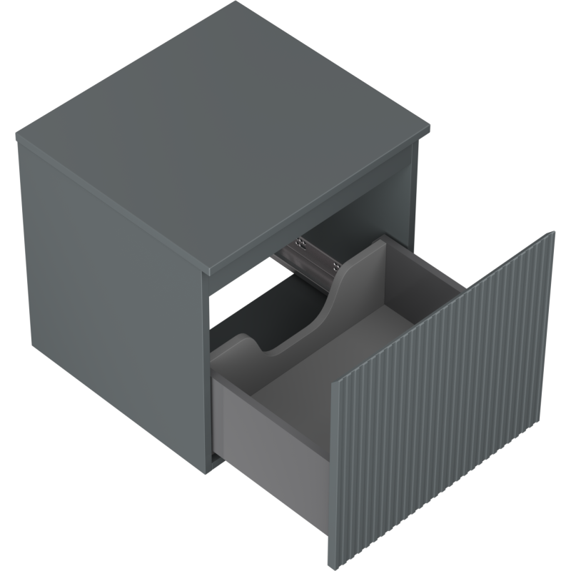 Mexen Rivel шкаф за баня под мивка 50 см с плот, 1 чекмедже, с релеф, графит мат - 91A20-05047-1-BFC66