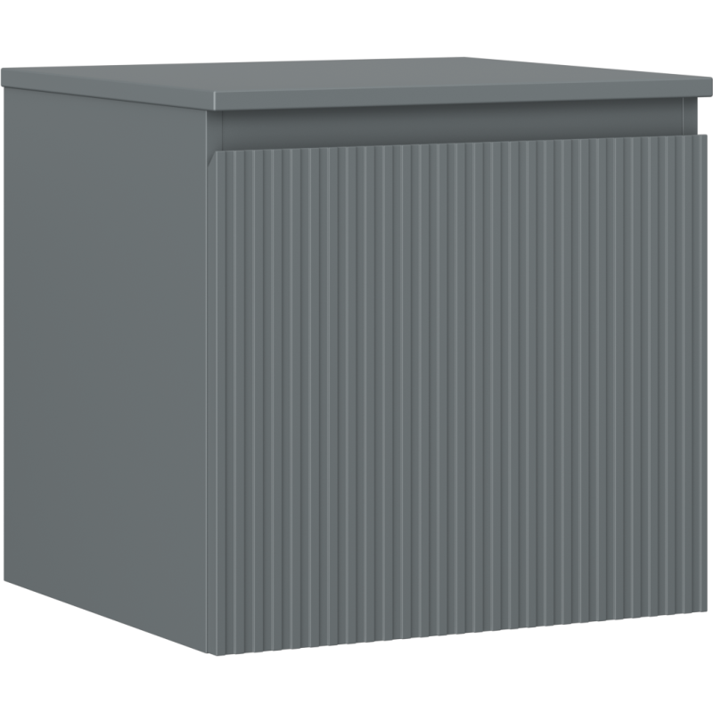 Mexen Rivel шкаф за баня под мивка 50 см с плот, 1 чекмедже, с релеф, графит мат - 91A20-05047-1-BFC66