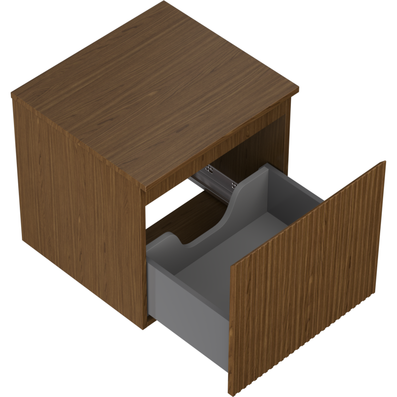 Mexen Rivel баня шкаф за мивка 50 см с плот, 1 чекмедже, рифлена, орех - 91A20-05047-1-BFC86