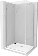 Mexen Lima сгъваема душ кабина 120 x 90 см, прозрачна, хром + поддушие Flat - 856-120-090-01-00-4010