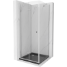 Mexen Lima сгъваема душ кабина 80 x 80 см, прозрачна, хром + душ поднос Flat,