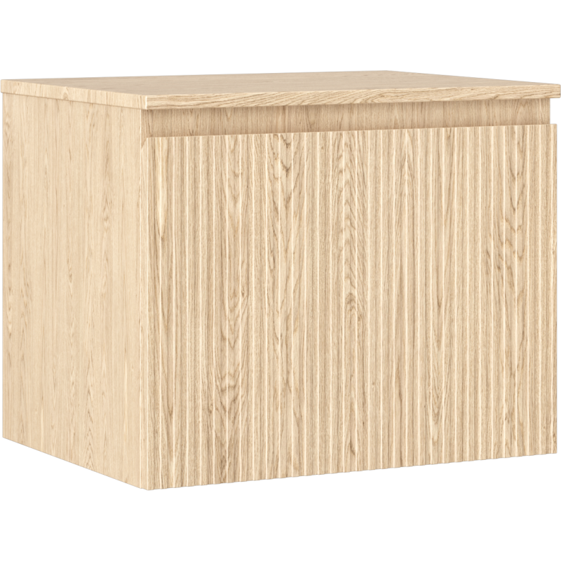 Mexen Rivel шкаф за баня под мивка 60 см с плот, 1 чекмедже, набраздено, дъб - 91A20-06047-1-BFC81