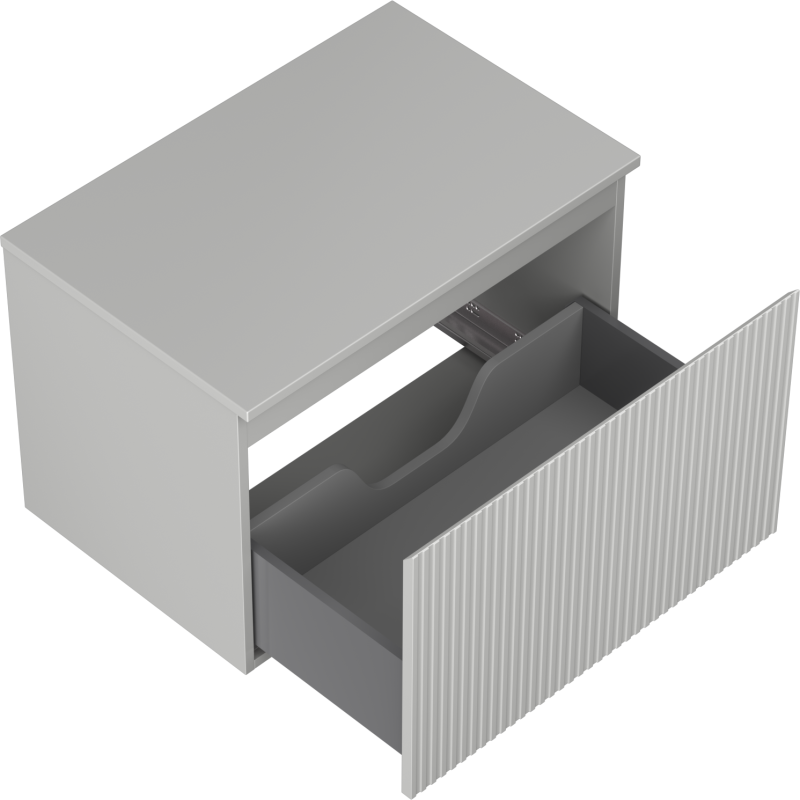 Mexen Rivel баня под умивалник 70 см с плот, 1 чекмедже, оребрена, сив мат - 91A20-07047-1-BFC62