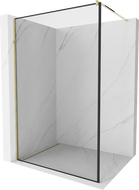 Mexen Kioto стенен душ кабина Walk-in 100 x 200 см, черен шаблон 8 мм, златен - 800-100-101-50-70