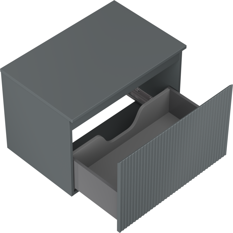 Mexen Rivel баня шкаф под мивка 70 см с плот, 1 чекмедже, гофриран, мат графит - 91A20-07047-1-BFC66