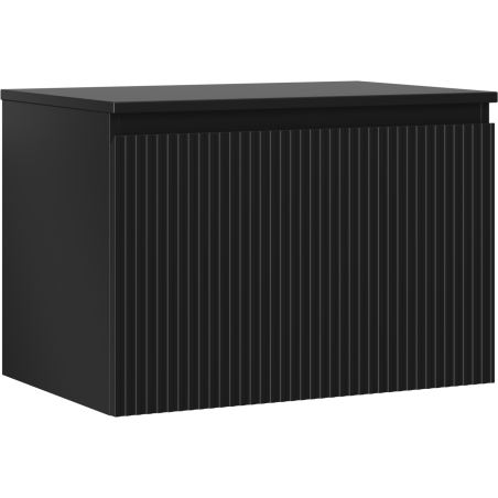 Mexen Rivel шкаф за баня под умивалник 70 см с плот, 1 чекмедже, рифлована, черен мат - 91A20-07047-1-BFC71