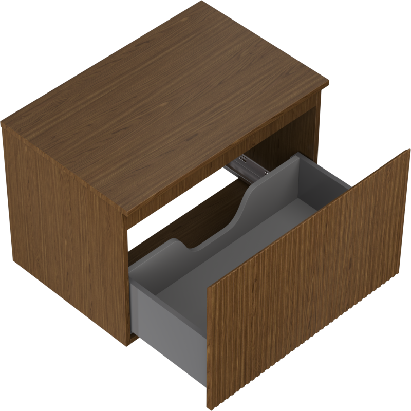 Mexen Rivel баня шкаф под мивка 70 см с плот, 1 чекмедже, рифелован, орех - 91A20-07047-1-BFC86