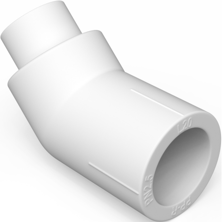 Mexen PPR коляно ниплово 45° заварено за тръби PPR 25 x 25, PN25 - W97336-2525-00