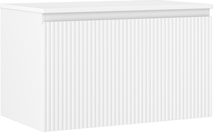 Mexen Rivel шкафче за баня под умивалник 80 см с плот, 1 чекмедже, оребрено, бял мат - 91A20-08047-1-BFC01