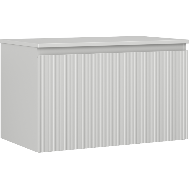 Mexen Rivel шкаф за баня под мивка 80 см с плот, 1 чекмедже, набразден, сив мат - 91A20-08047-1-BFC62