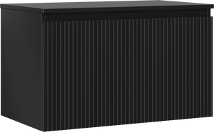 Mexen Rivel шкаф за мивка за баня 80 см с плот, 1 чекмедже, набразден, черен мат - 91A20-08047-1-BFC71