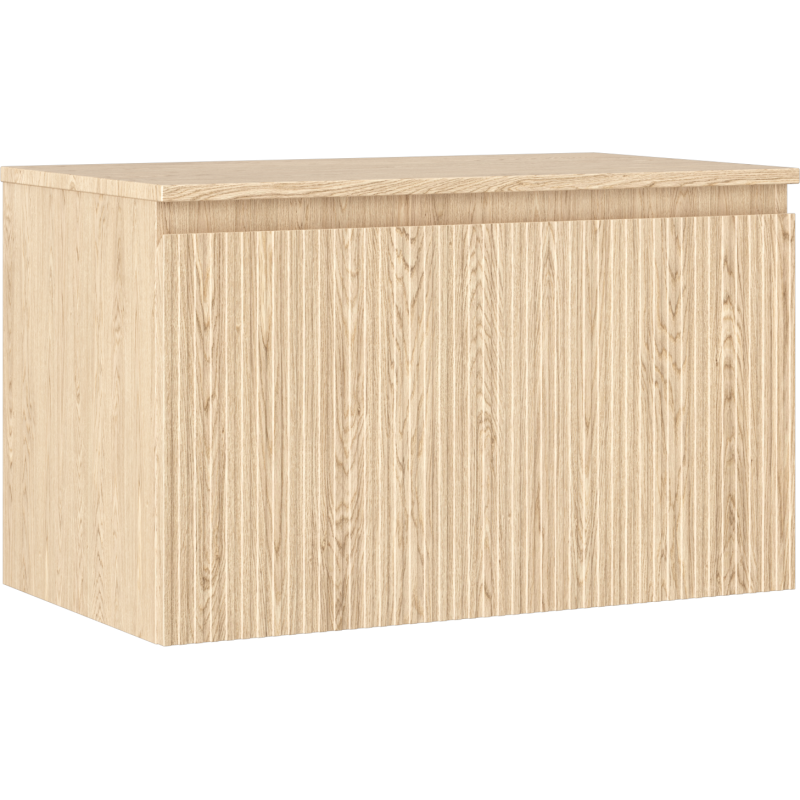 Шкаф за баня Mexen Rivel 80 см с плот, 1 чекмедже, оребрена, дъб - 91A20-08047-1-BFC81