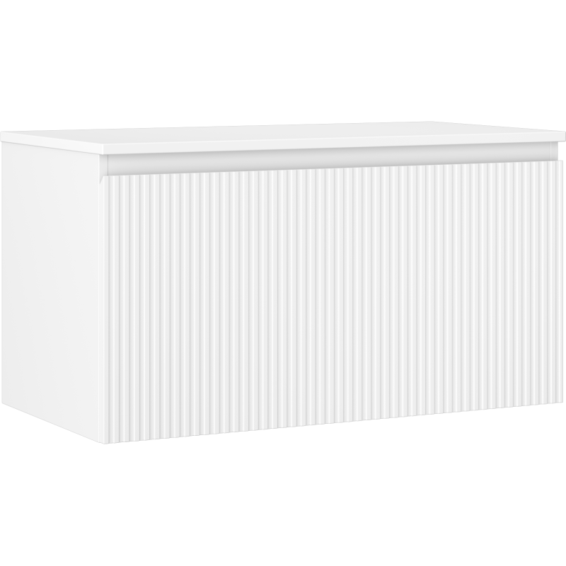 Mexen Rivel шкафа за баня под мивка 90 см с плот, 1 чекмедже, релефна, бяла мат - 91A20-09047-1-BFC01