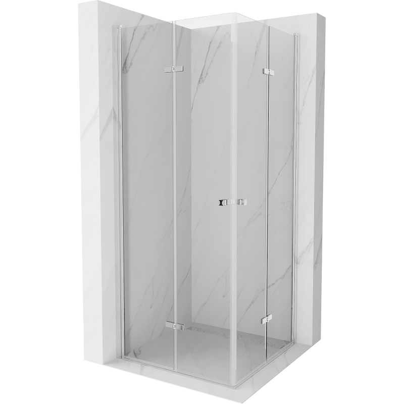 Mexen Lima Duo сгъваема душ кабина 80 x 80 cm, прозрачна, хром - 856-080-080-02-00