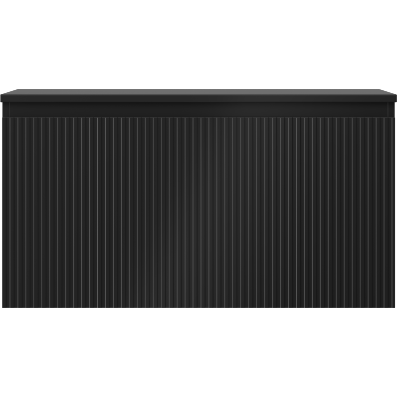 Mexen Rivel баня шкаф под умивалник 90 см с плот, 1 чекмедже, набръчкано, черно матово - 91A20-09047-1-BFC71