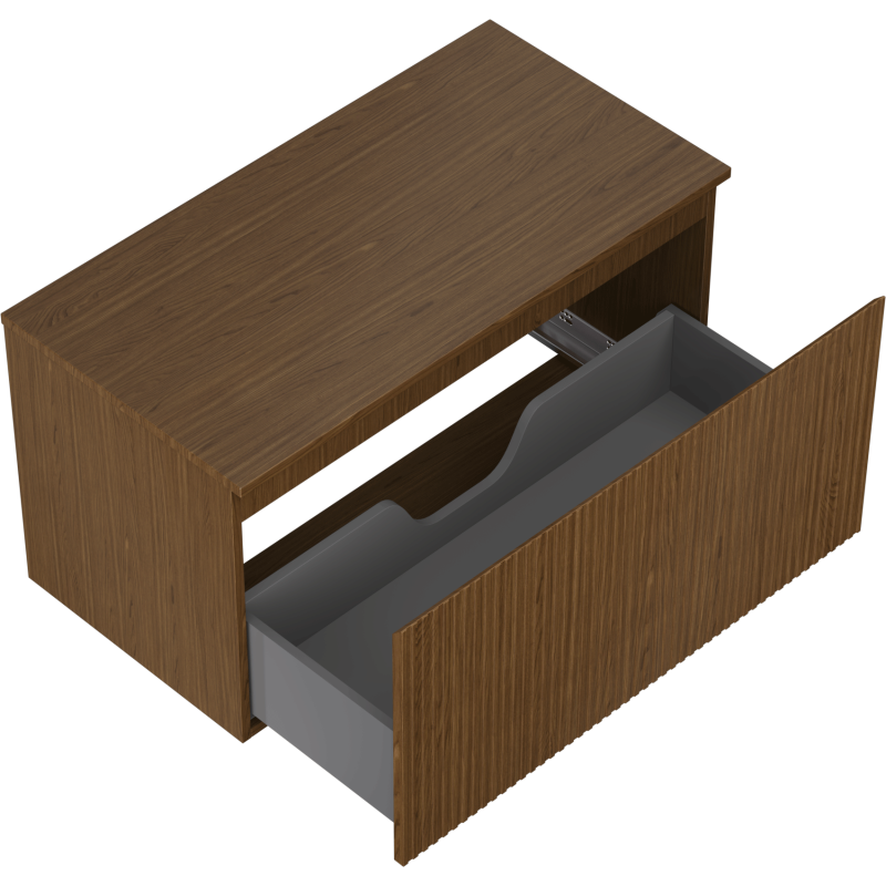 Mexen Rivel шкаф за баня за мивка 90 см с плот, 1 чекмедже, набразден, орех - 91A20-09047-1-BFC86