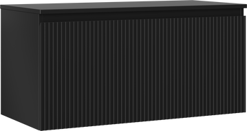 Mexen Rivel шкаф за мивка за баня 100 см с плот, 1 чекмедже, рифелован, черен