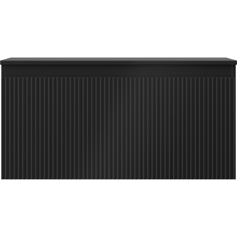 Mexen Rivel шкаф за мивка за баня 100 см с плот, 1 чекмедже, рифелован, черен