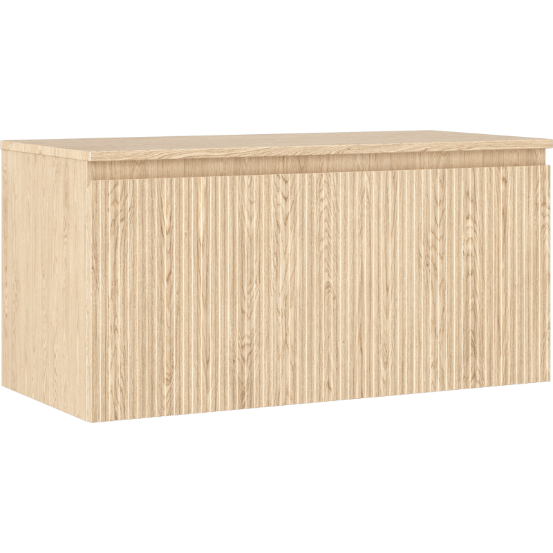 Mexen Rivel баня шкаф под умивалник 100 см с плот, 1 чекмедже, оребрен, дъб - 91A20-10047-1-BFC81