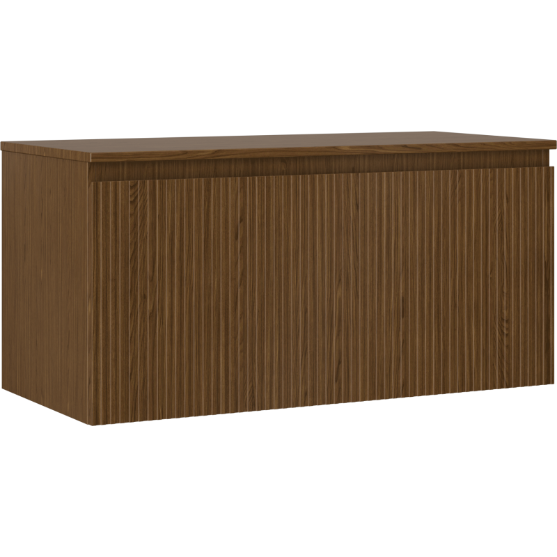 Mexen Rivel баня шкаф под мивка 100 см с плот, 1 чекмедже, гофриран, орех - 91A20-10047-1-BFC86