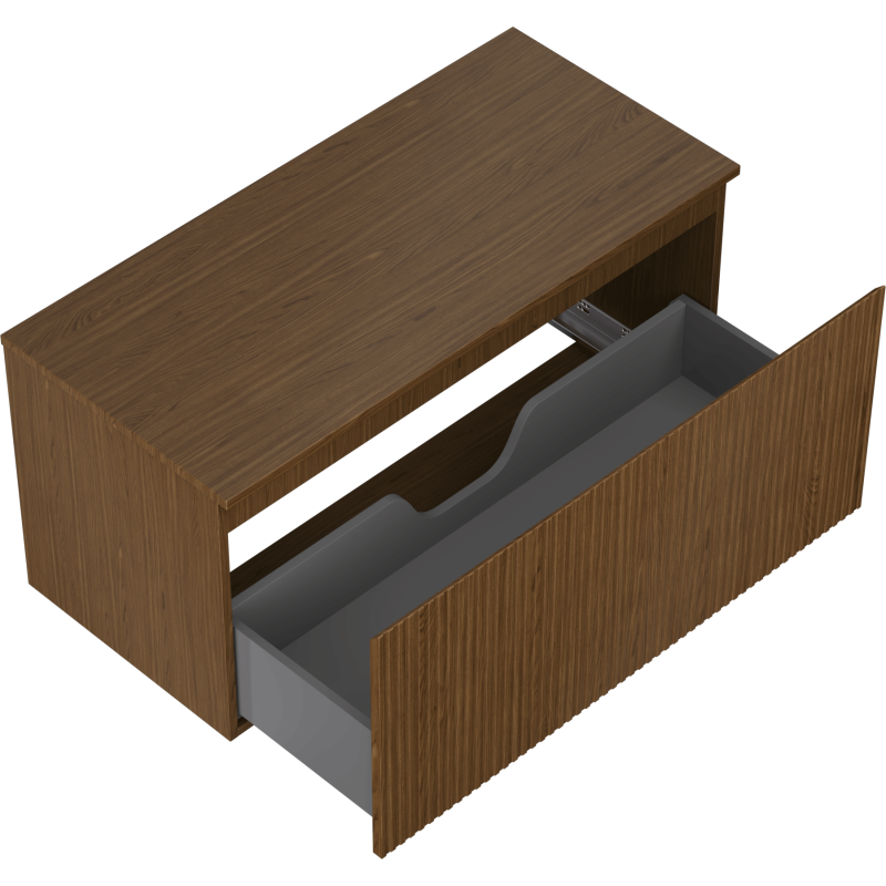 Mexen Rivel баня шкаф под мивка 100 см с плот, 1 чекмедже, гофриран, орех - 91A20-10047-1-BFC86