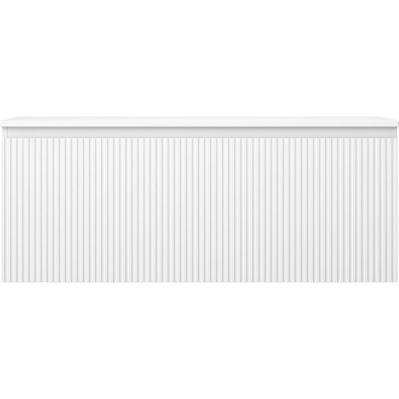 Mexen Rivel шкафче за баня под мивка 120 см с плот, 1 чекмедже, ребристо, бяло