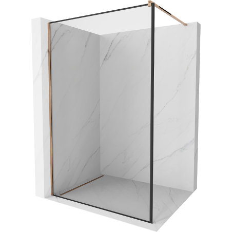 Mexen Kioto душ кабина Walk-in 90 x 200 см, черна рамка 8 мм, розово злато - 800-090-101-60-70