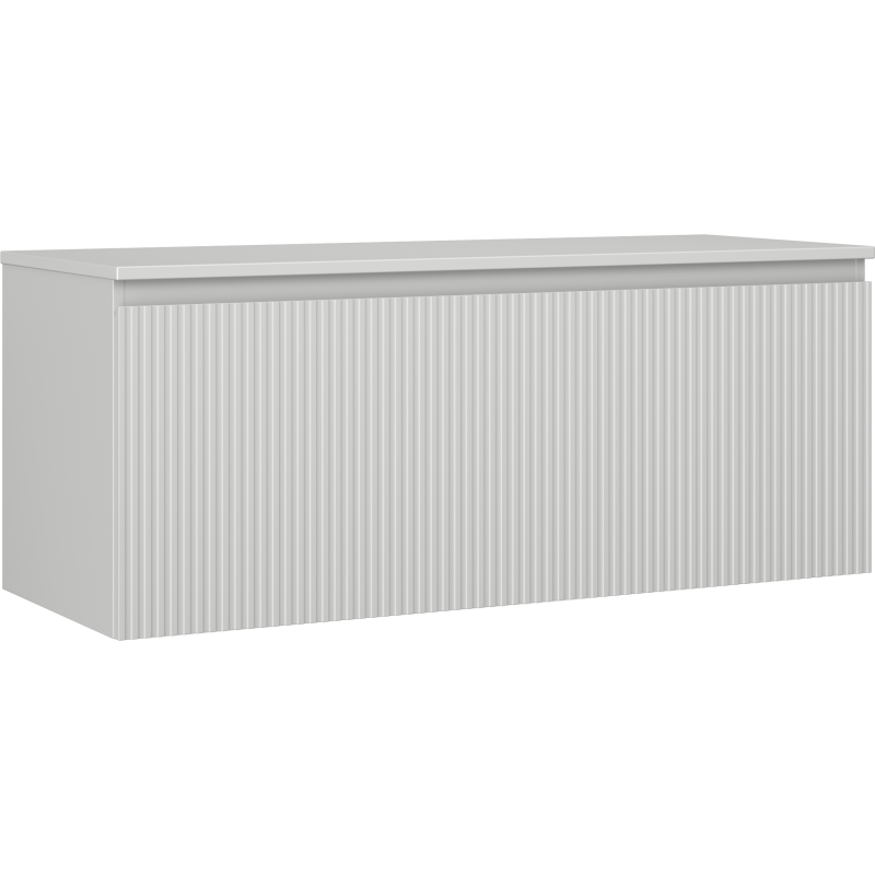 Mexen Rivel шкаф за баня с плот 120 см, 1 чекмедже, оребрена, сива мат - 91A20-12047-1-BFC62