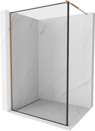 Mexen Kioto душ преграда Walk-in 120 x 200 см, черна рамка 8 мм, розово злато - 800-120-101-60-70