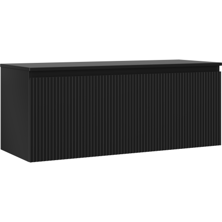Mexen Rivel шкаф за баня под мивка 120 см с плот, 1 чекмедже, релефен, черен мат - 91A20-12047-1-BFC71