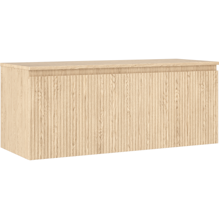 Mexen Rivel шкаф за баня под мивка 120 см с плот, 1 чекмедже, оребрен, дъб