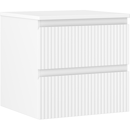 Mexen Rivel шкаф за баня 50 см с плот, 2 чекмеджета, рифован, бял мат - 91A20-05047-2-BFFC01
