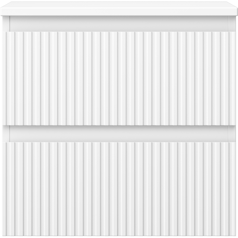 Mexen Rivel шкаф за баня 50 см с плот, 2 чекмеджета, рифован, бял мат - 91A20-05047-2-BFFC01