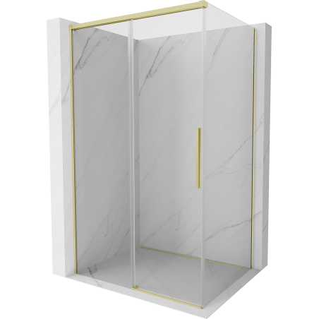 Mexen Rox плъзгаща се душ кабина 100 x 80 см, прозрачна, златисто четкано - 8C2-100-080-55-00