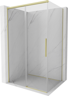 Mexen Rox плъзгаща се душ кабина 100 x 80 см, прозрачна, златисто четкано - 8C2-100-080-55-00