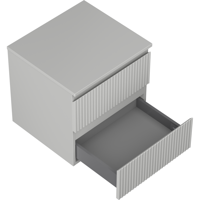 Mexen Rivel баня долен шкаф 50 см с плот, 2 чекмеджета, релефен, сив мат - 91A20-05047-2-BFFC62