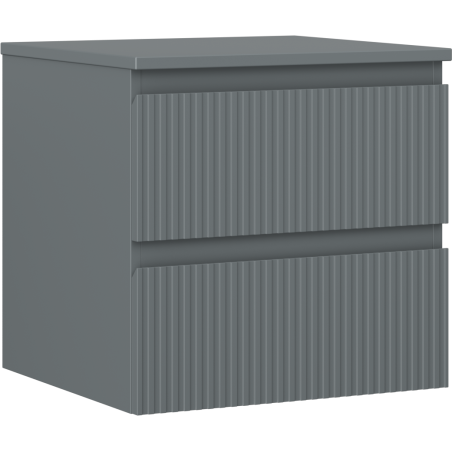 Mexen Rivel шкаф за баня за мивка 50 см с плот, 2 чекмеджета, гофрирана, матов графит - 91A20-05047-2-BFFC66