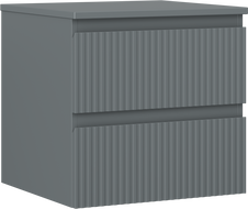 Mexen Rivel шкаф за баня за мивка 50 см с плот, 2 чекмеджета, гофрирана, матов графит - 91A20-05047-2-BFFC66