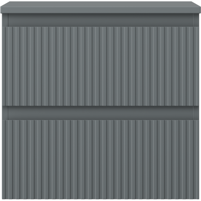 Mexen Rivel шкаф за баня за мивка 50 см с плот, 2 чекмеджета, гофрирана, матов графит - 91A20-05047-2-BFFC66