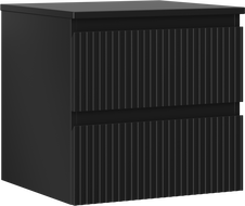Mexen Rivel шкаф за баня с плот, 50 см, 2 чекмеджета, с релефна повърхност, черен мат - 91A20-05047-2-BFFC71